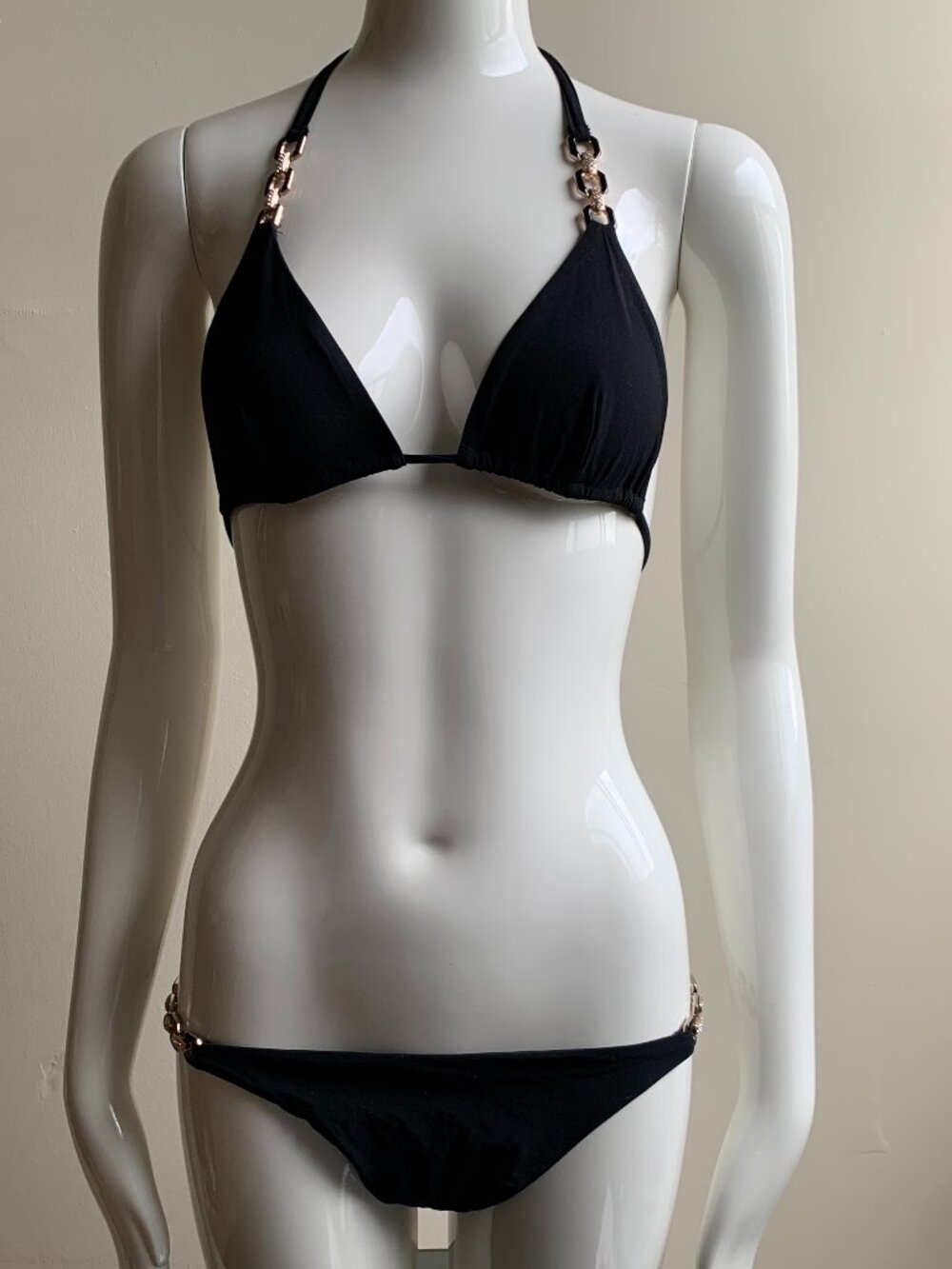 Sauvage california black crystal triangle top bikini